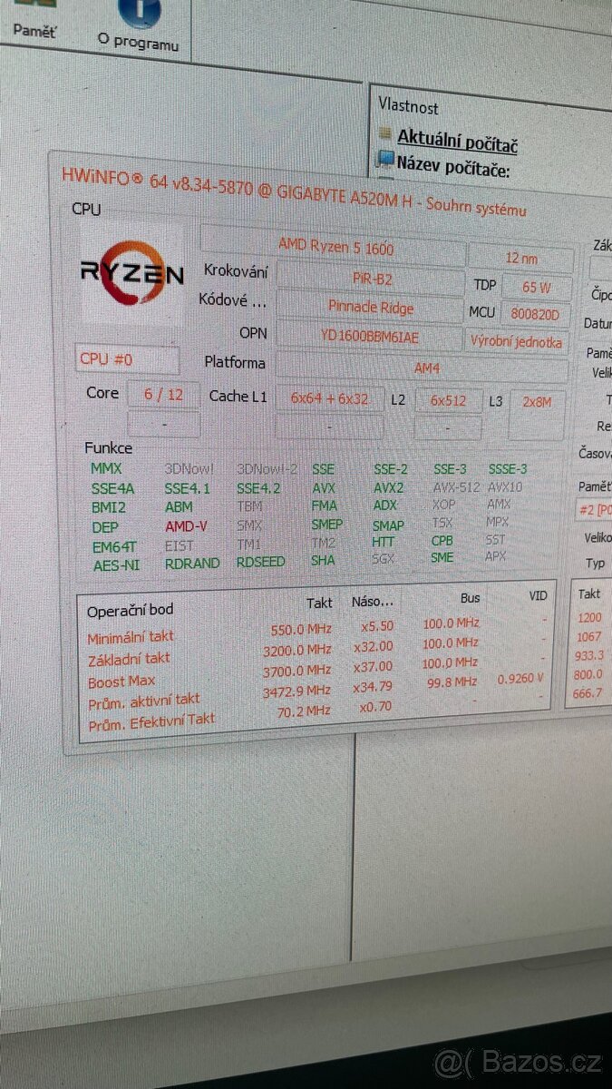 Herní PC Ryzen 5 1600, 16GB RAM, GTX 1070, SSD 250GB - 5