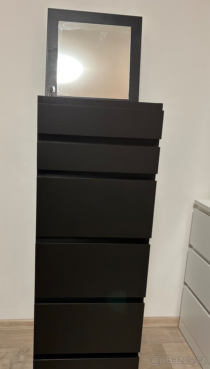 Komoda MALM se zrdcadlem - 6zásuvek - 5