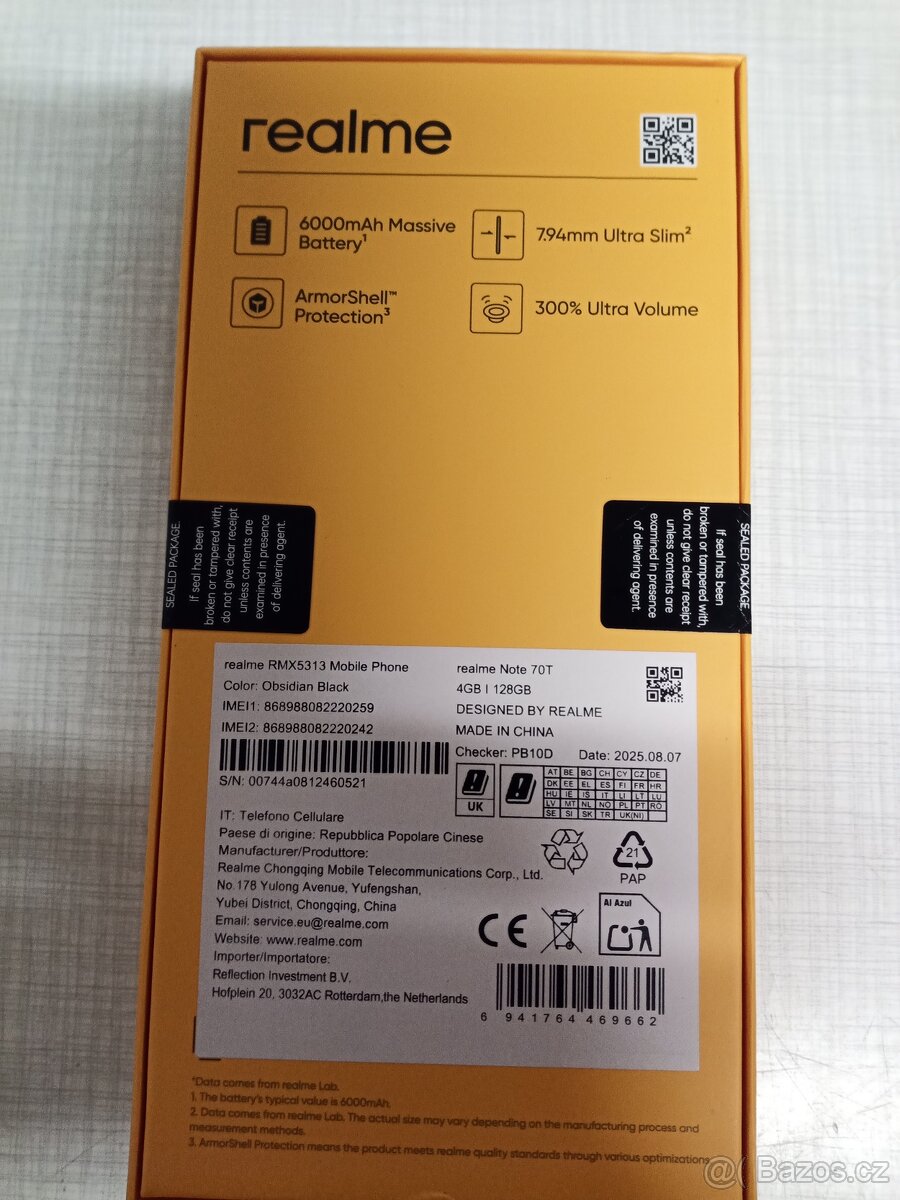 Realme Note 70T 4 GB / 128 GB, černá - 5