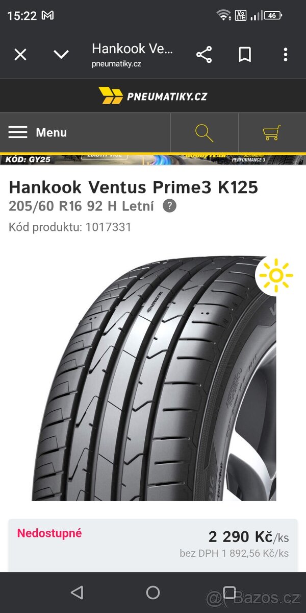 205/60 R16 Nové Hankook letní DOT 25 - 5