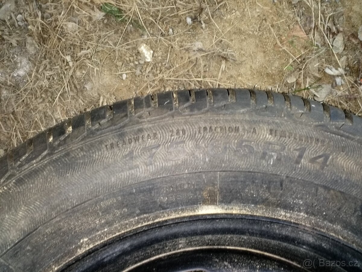 Prodám disk s pneu ford 175x65x14 4x108 et 47,5 - 5