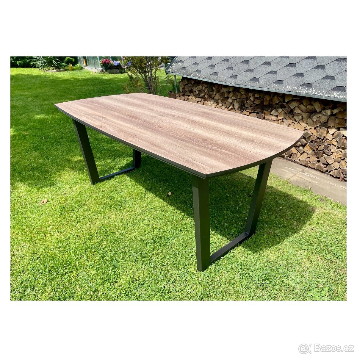 Jídelní stůl Copenhagen – světle šedý dekor, 180 × 95 cm - 5