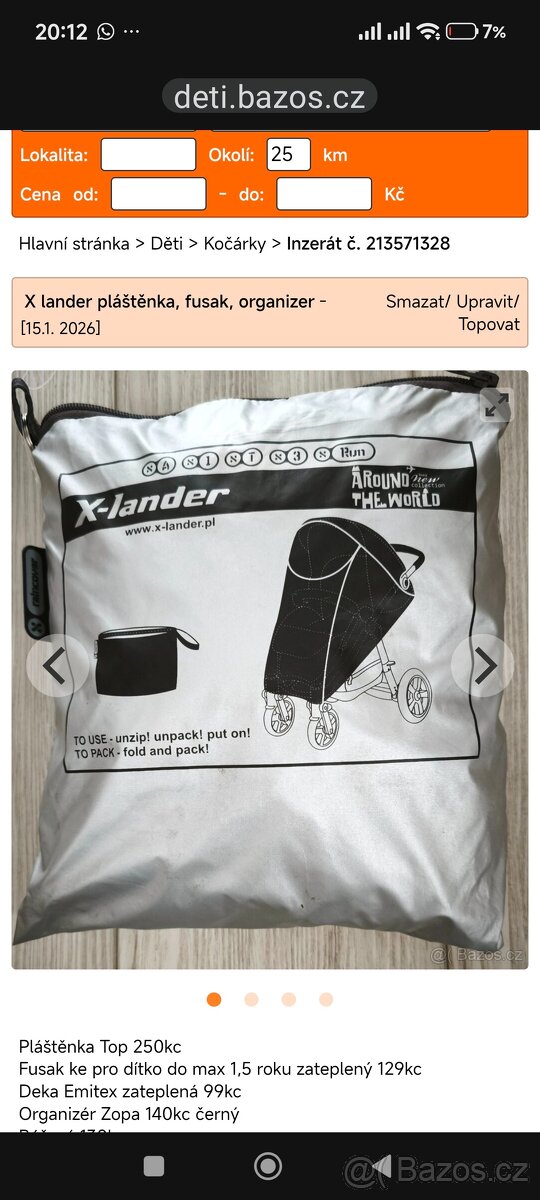 X lander skateboard, pláštěnka organizér aj - 5