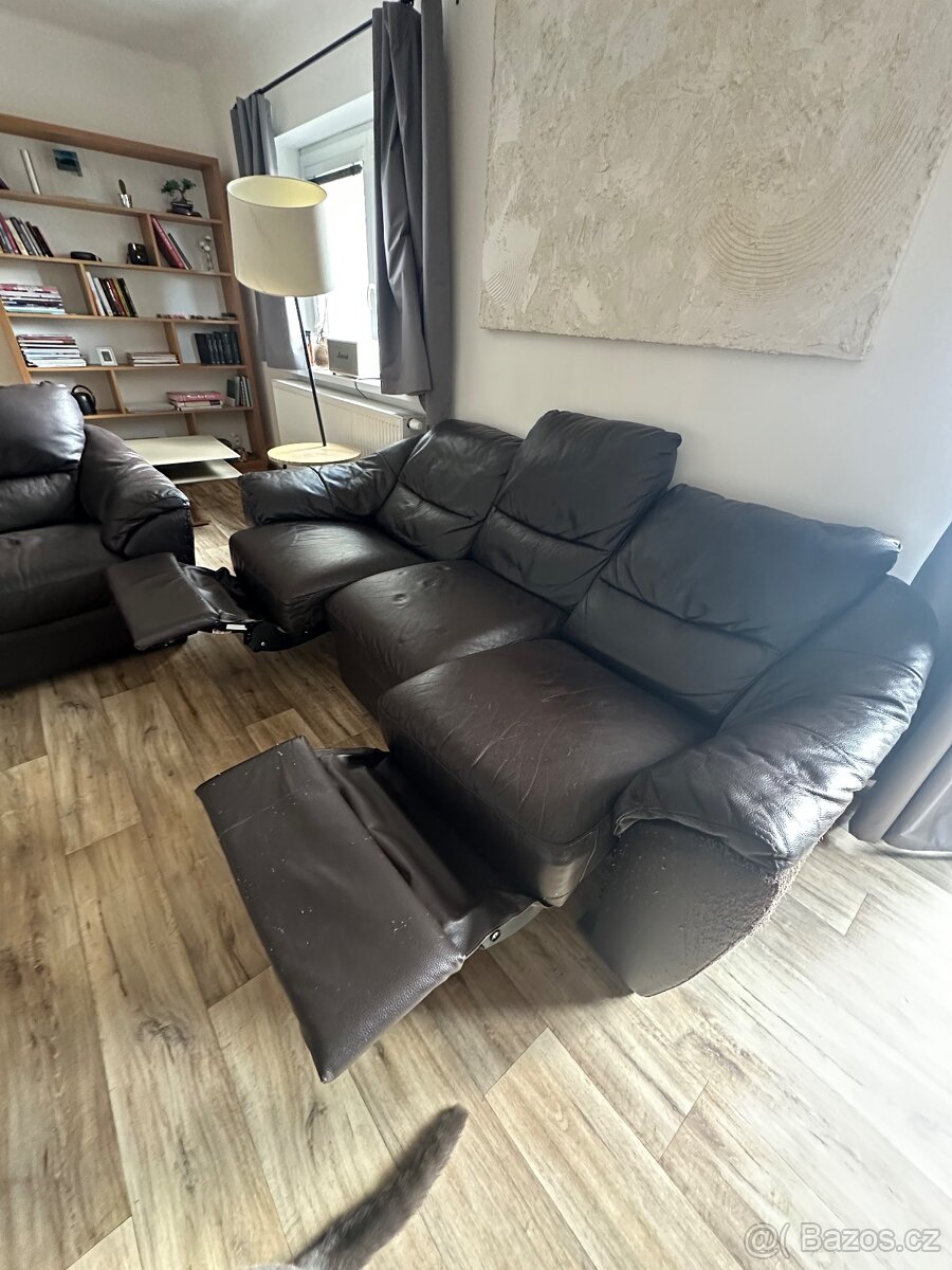 Prodám koženou soupravu gauče - 5