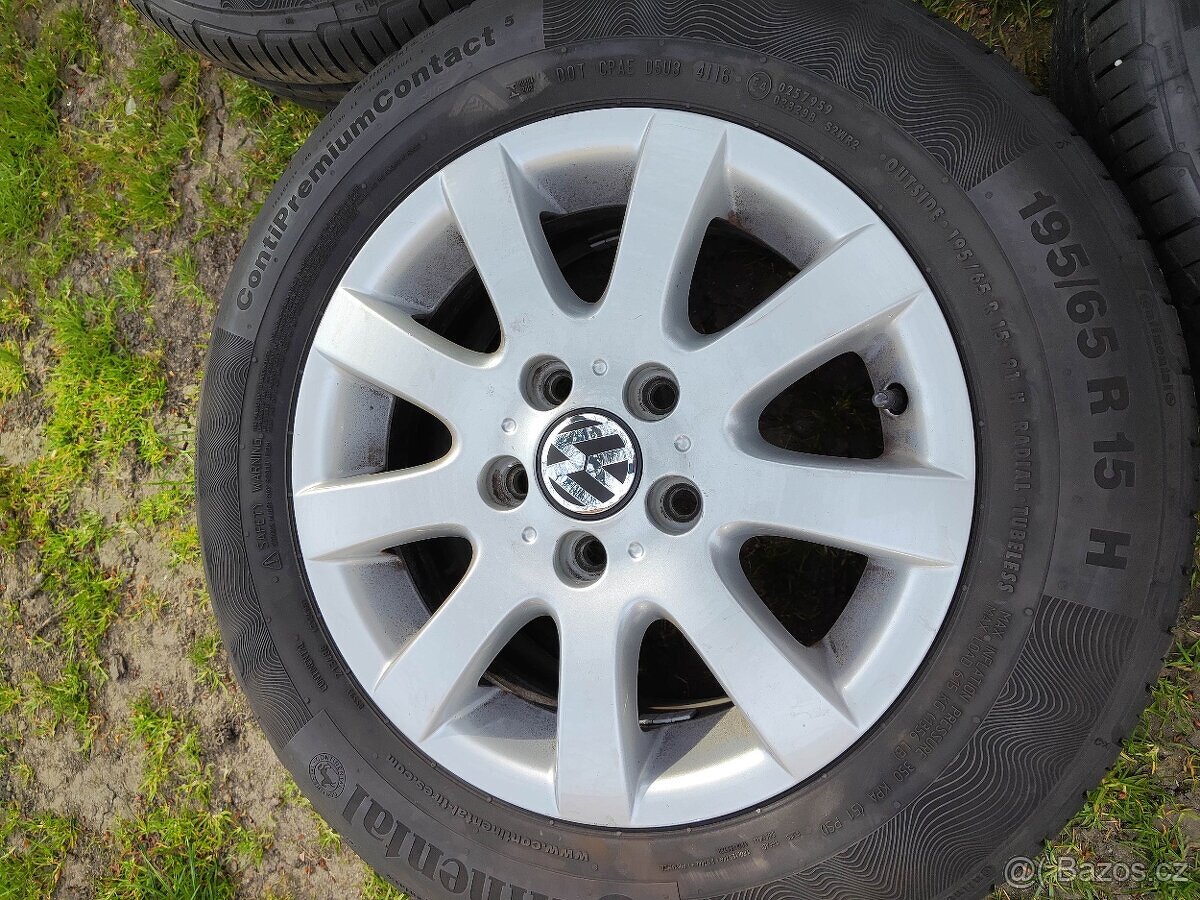 Letní sada VW r15 5x112 Continental 195/65/15 - 5