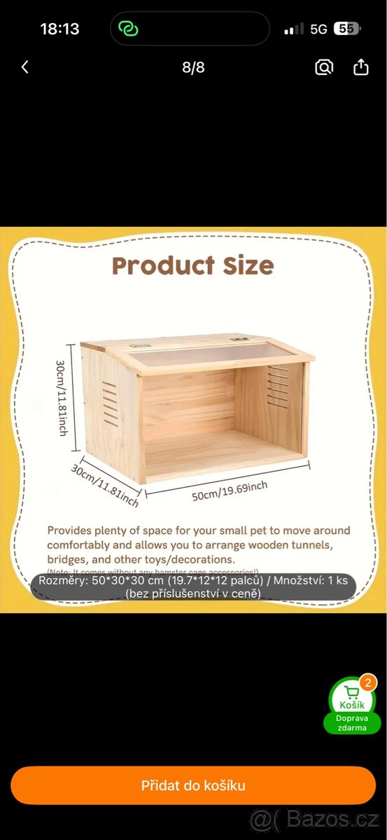 Klec pro křečka dřevěná - 5