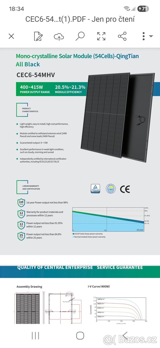 fotovoltaický panel 405Wp - 5
