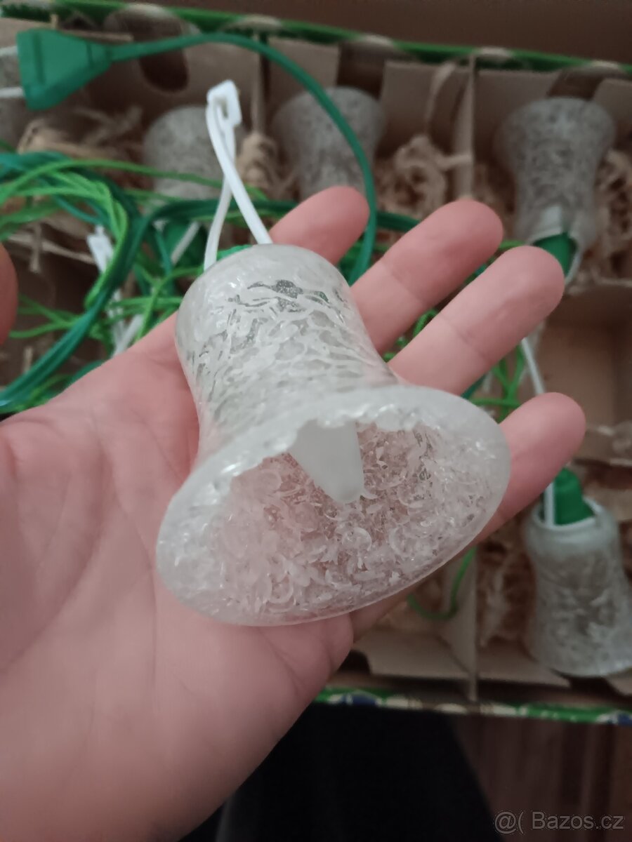 Vánoční retro světýlka zlatokov zvonečky - 5