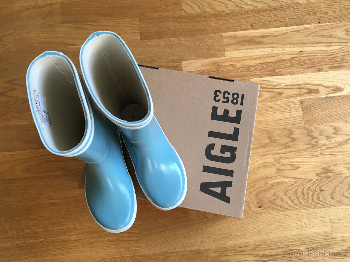 Dětské barefoot kompromis holínky světle modré 30 Aigle - 5