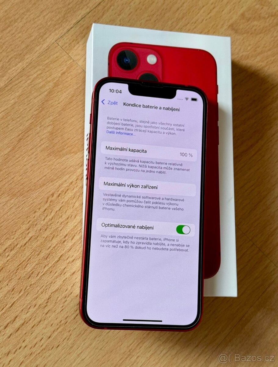 iPhone 13 Mini Red BATERIE 100% TOP - 5