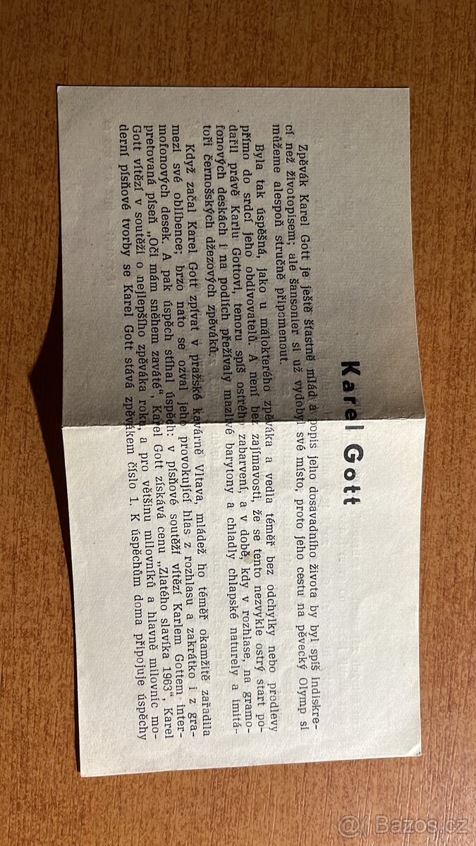 Karel Gott - PODEPSANÝ DIAPOZITIV (KOTOUČ) 1963/64 TOP STAV - 5