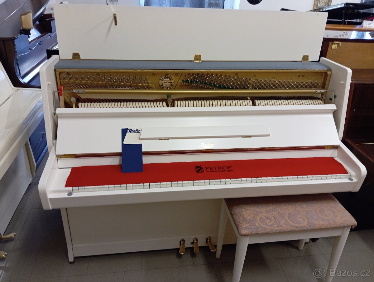 Prodáno/Bílé pianino Rösler mod.109-Dovoz i na Štědrý den. - 5