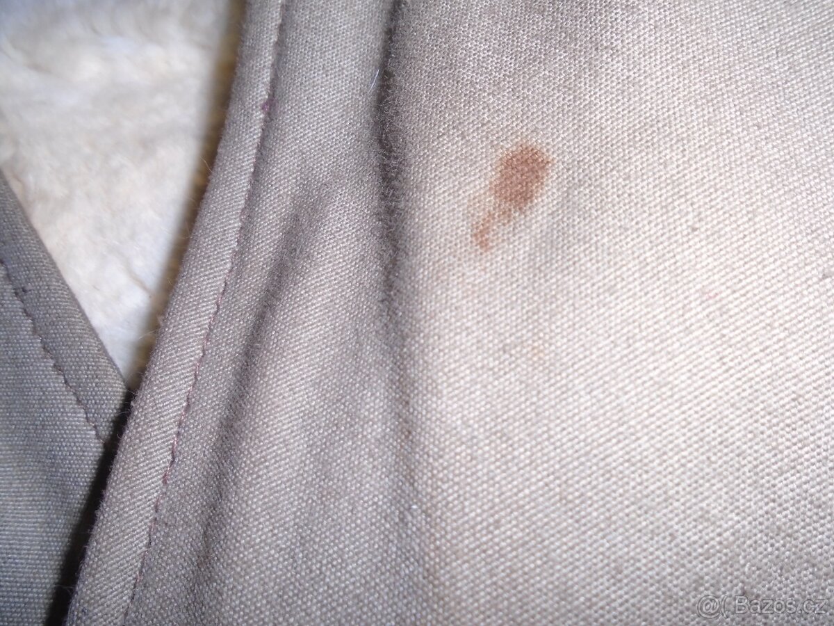 NOVÝ. Pracovní kabát s kožíškem asi králík, retro - 5