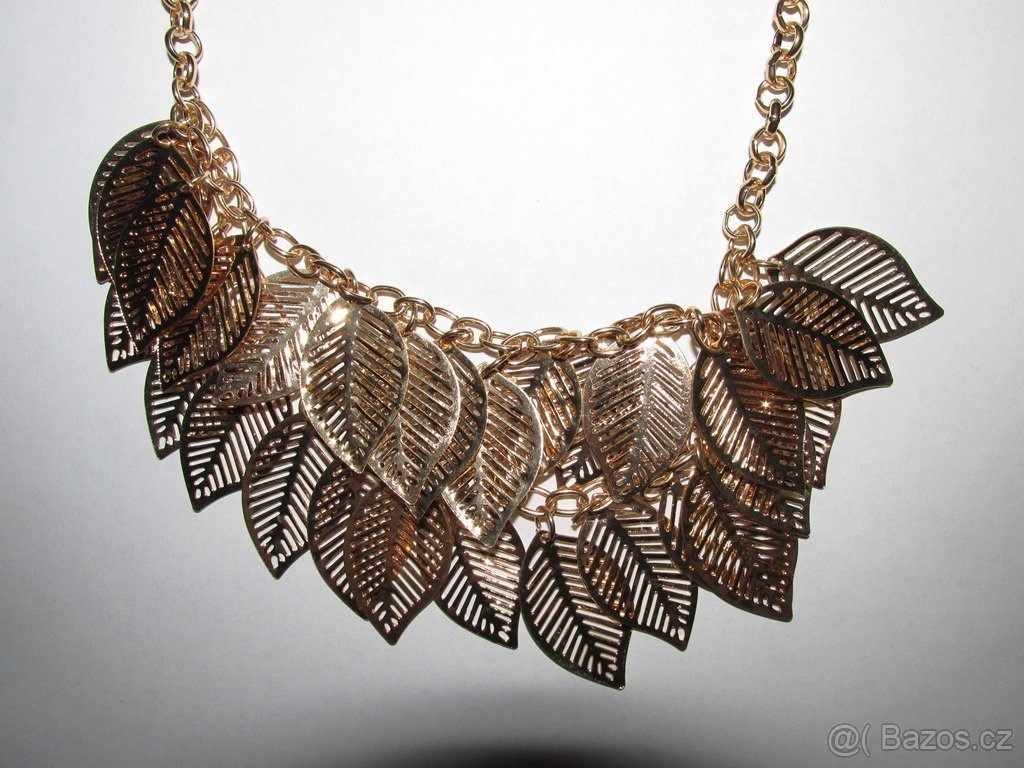 Náhrdelník se zlatými listy - 5