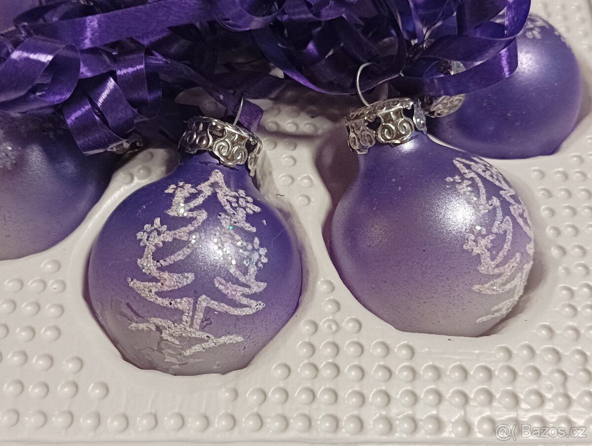 KRÁSNÉ STARÉ SKLENĚNÉ RUČNĚ MALOVANÉ VÁNOČNÍ OZDOBY WITTIG A - 5