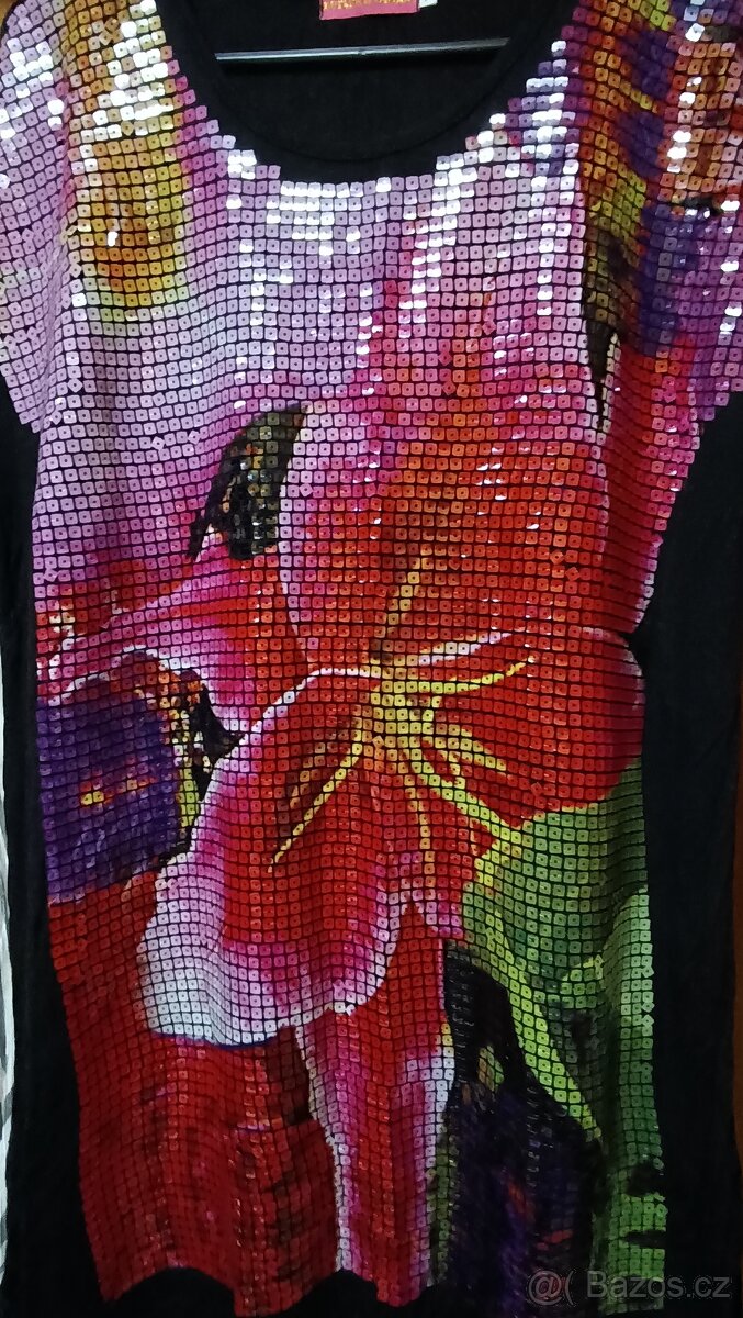 Černá tunika s květem vel XXL nová - 5