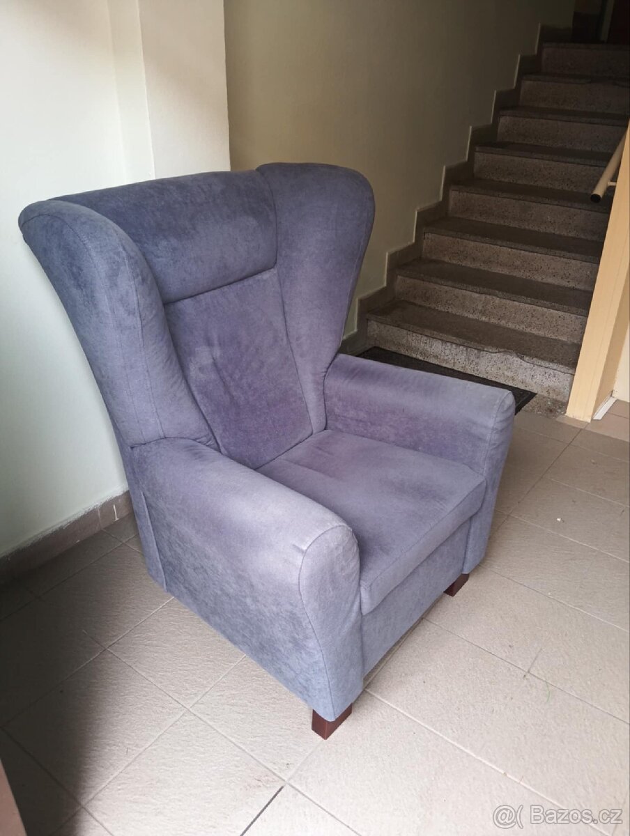 Moderní křeslo "ušák" 2ks - 5