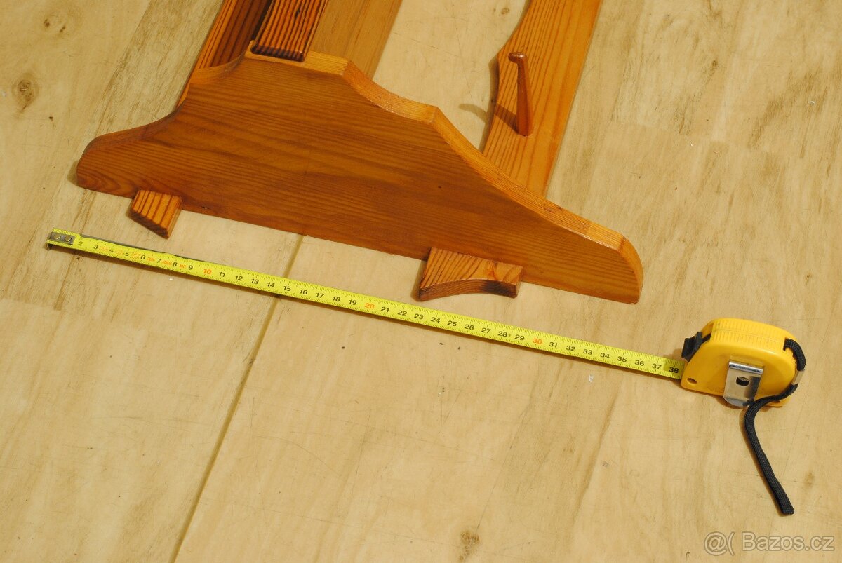 RETRO DŘEVĚNÁ POLIČKA S HÁČKY - 5