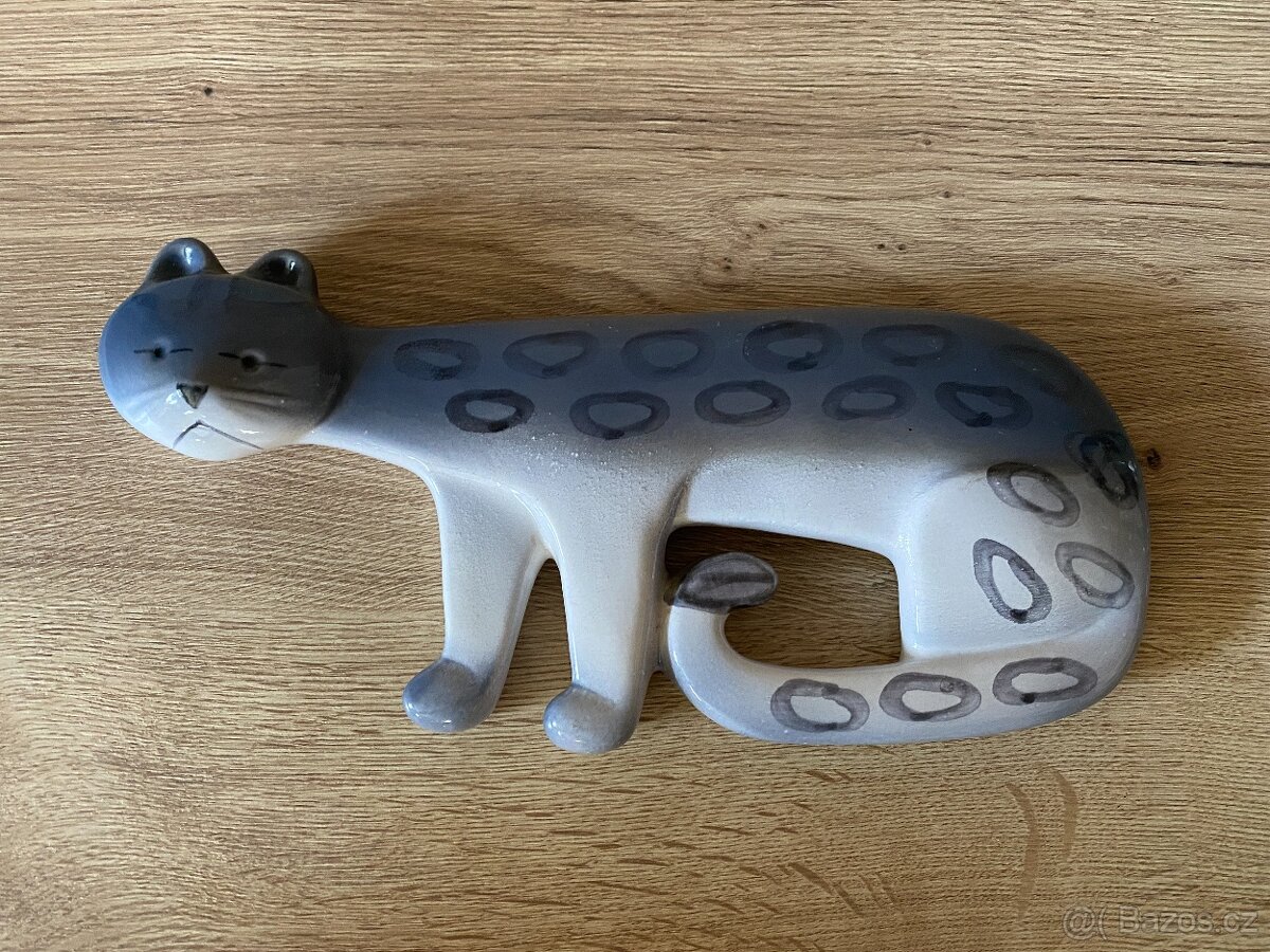 kočka keramická stará kočka figurka plastika soška socha - 5