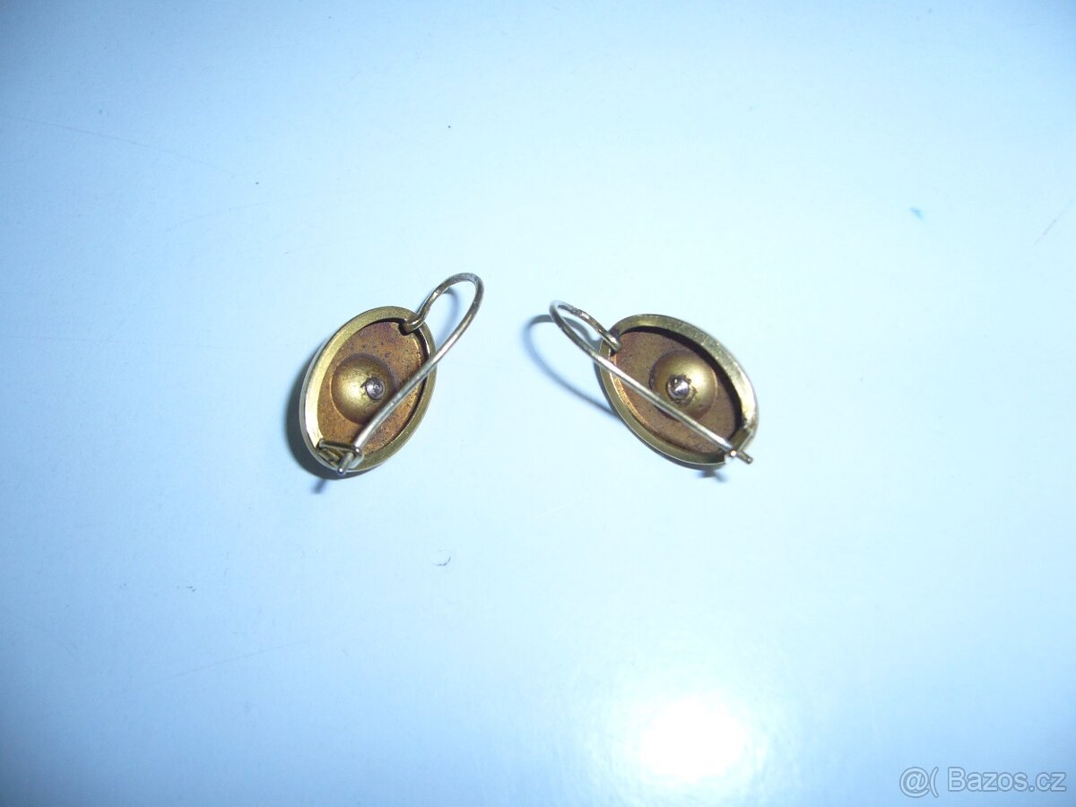 ZLATÉ STAROŽITNÉ NÁUŠNICE S DIAMANTY-MONARCHIE - 5