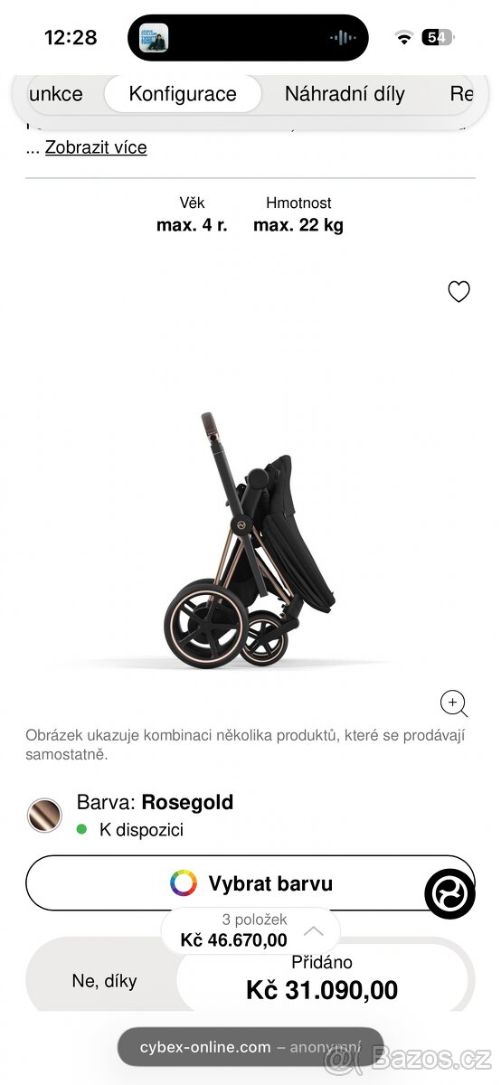 Prodam nadherny elektro kocarek Cybex - 5