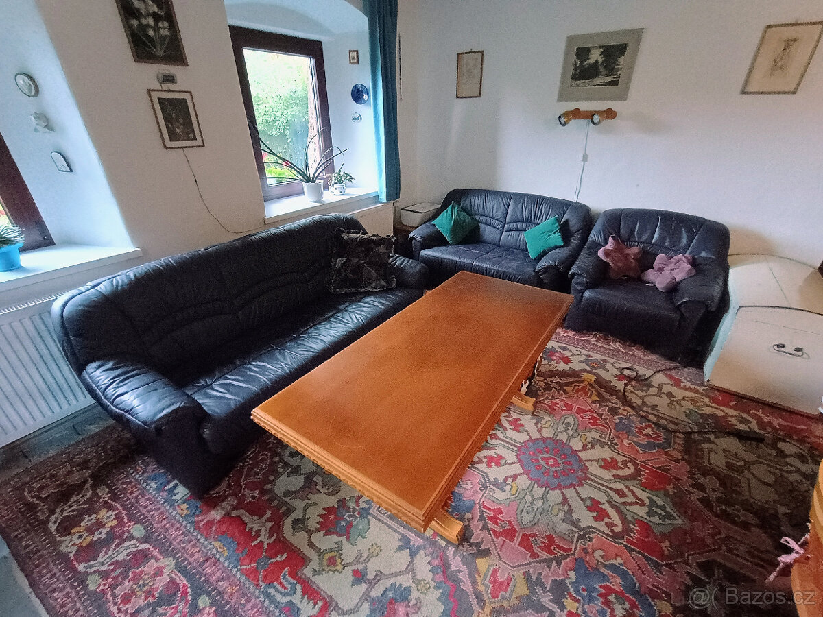Sedací souprava rustikální+kožená souprava - 5