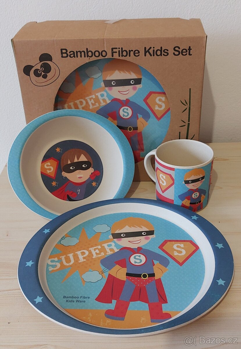 Dětský jídelní set z bambusu pro kluky i pro holky - 5