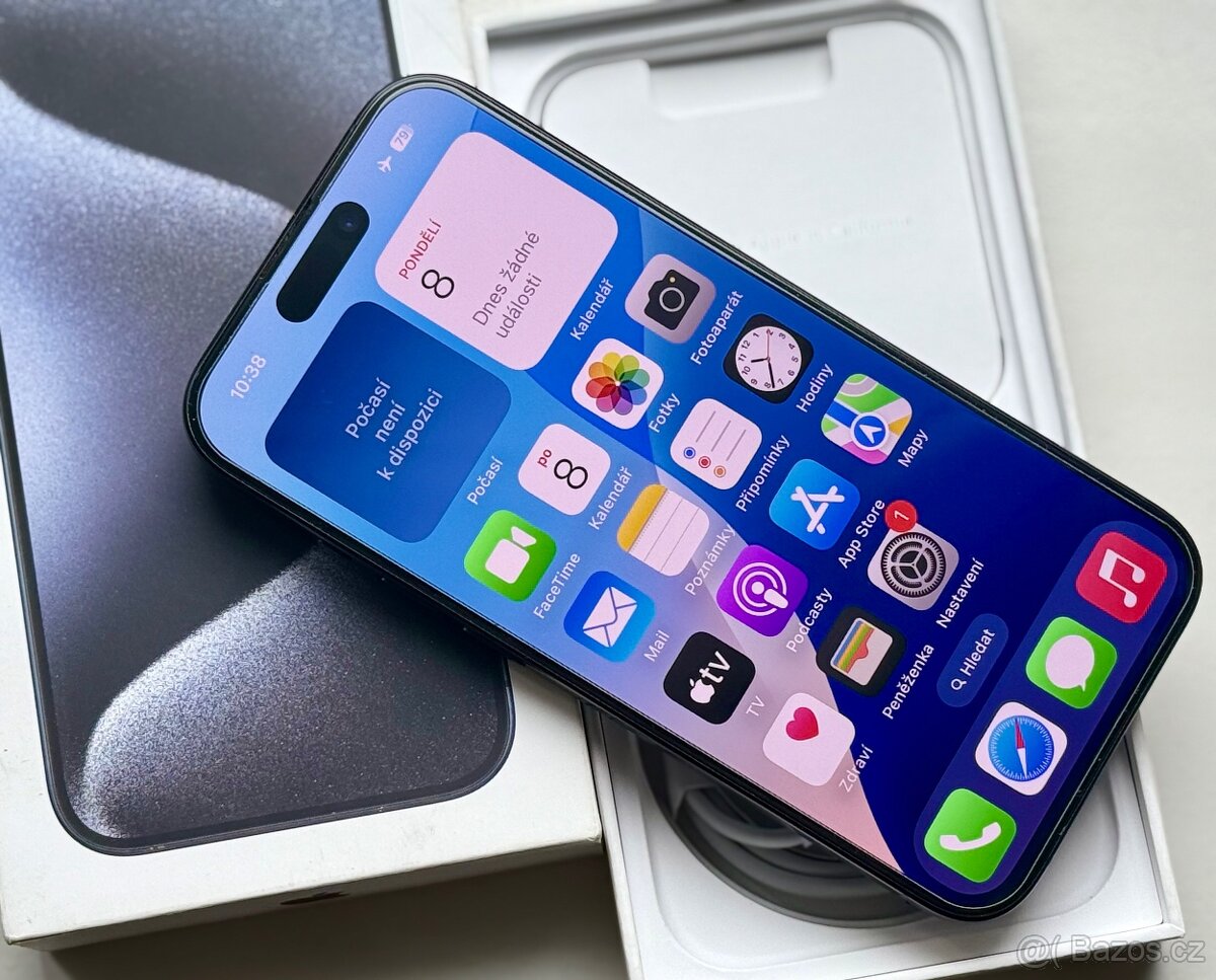 iPhone 15 Pro Max Blue Titanium BATERIE 100% TOP - 5