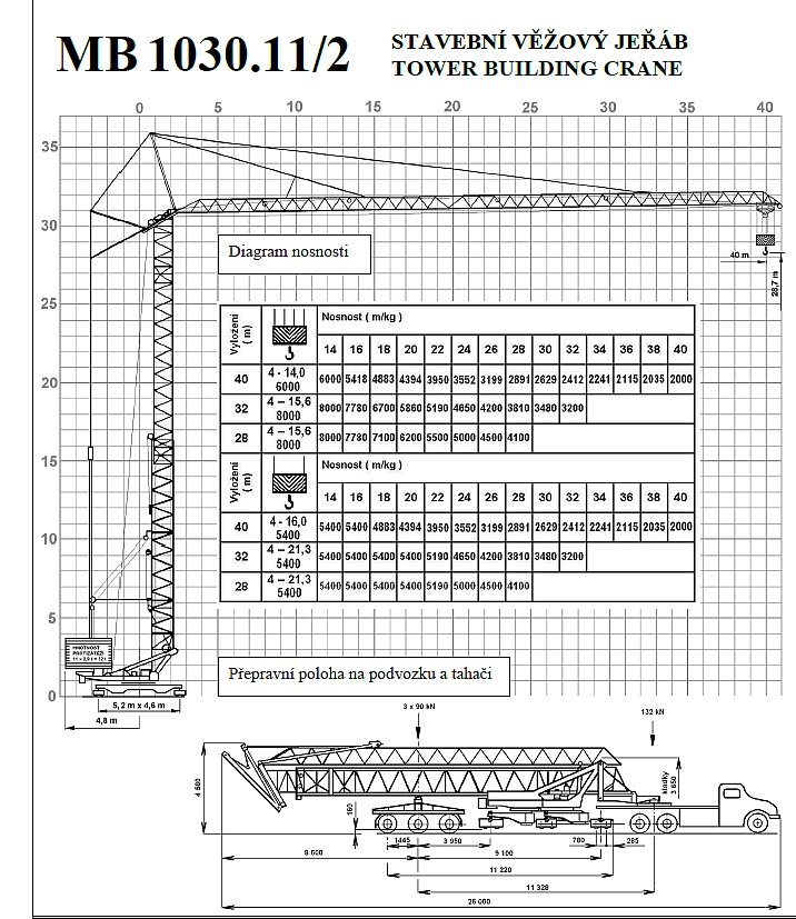 40m věž jeřáb MB1030 upraven - 5