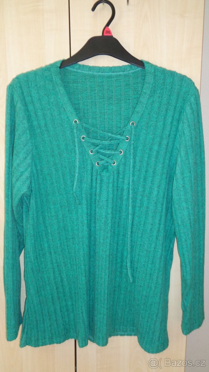 Zelená halenka vel.přibl.48 NOVÁ - 5