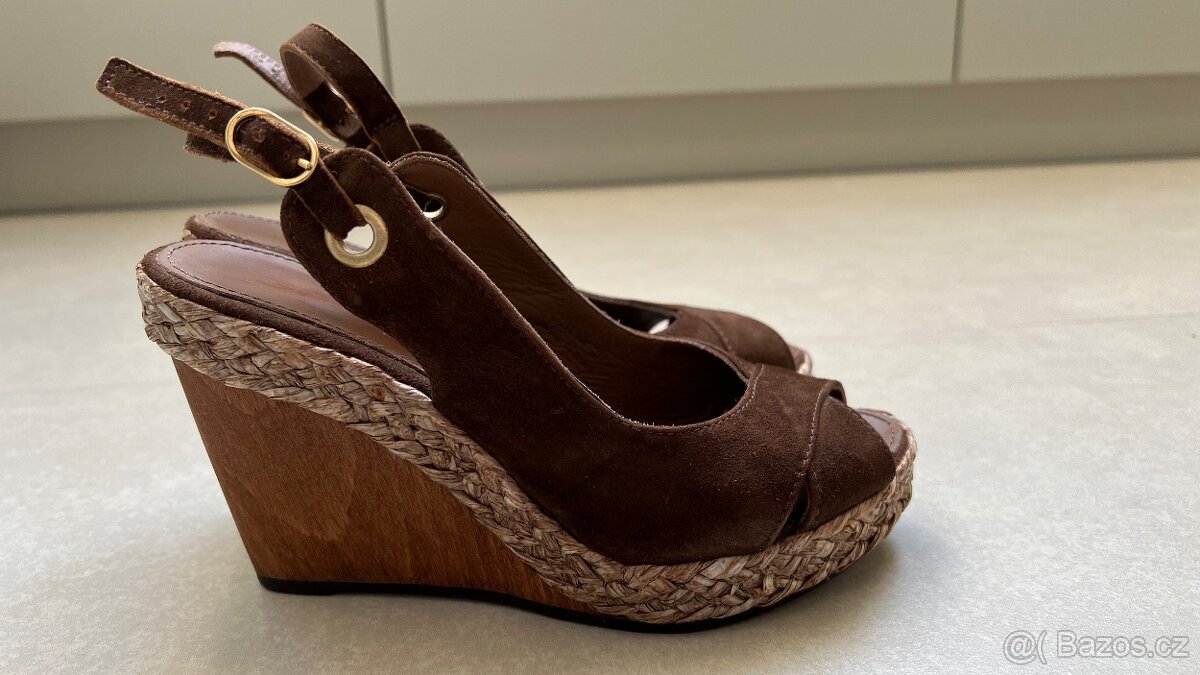 GEOX 38 Hnedé sandále na platforme - 5