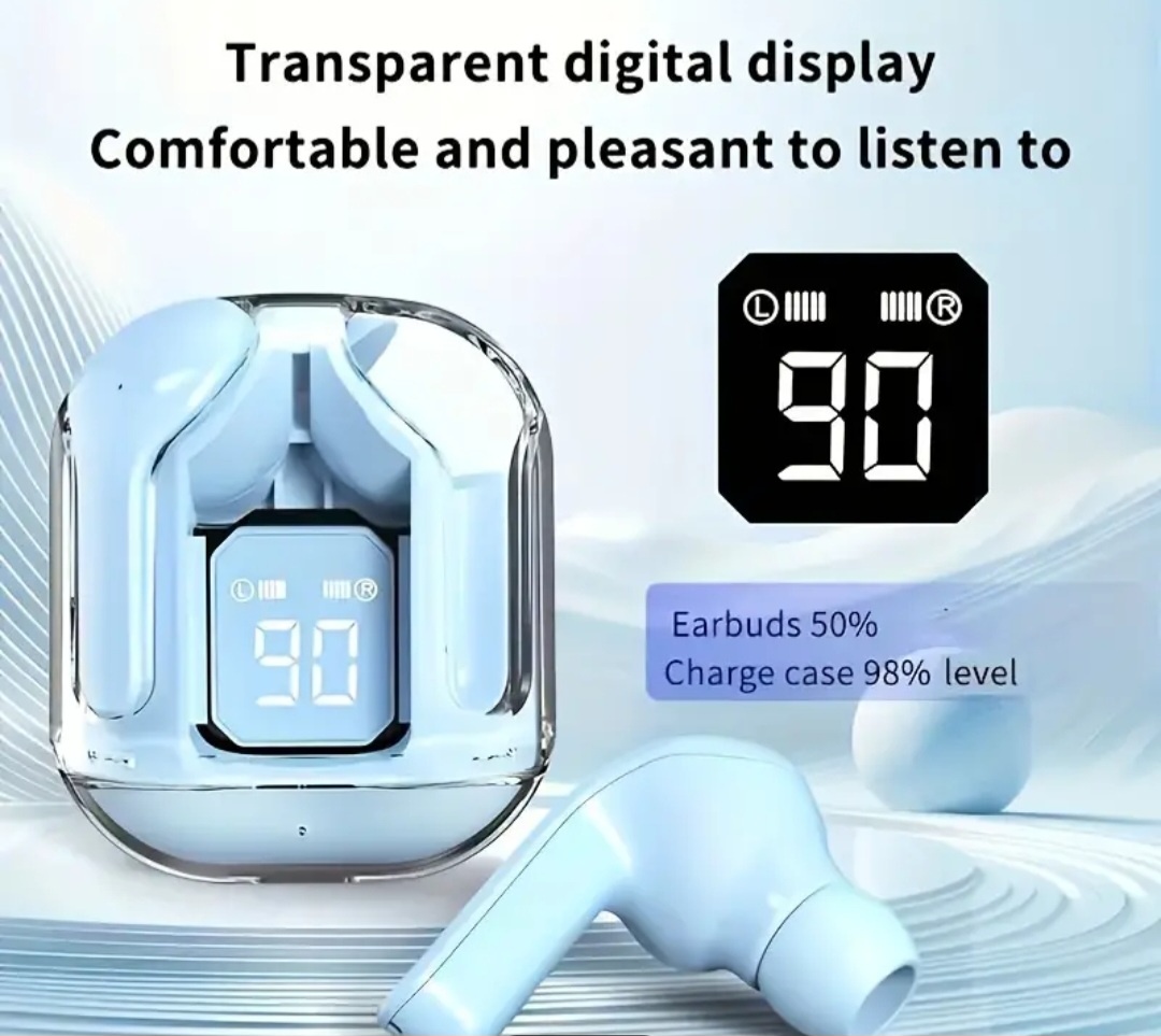 Bezdrátová sluchátka s LED displejem,a silikonovým krytem - 5