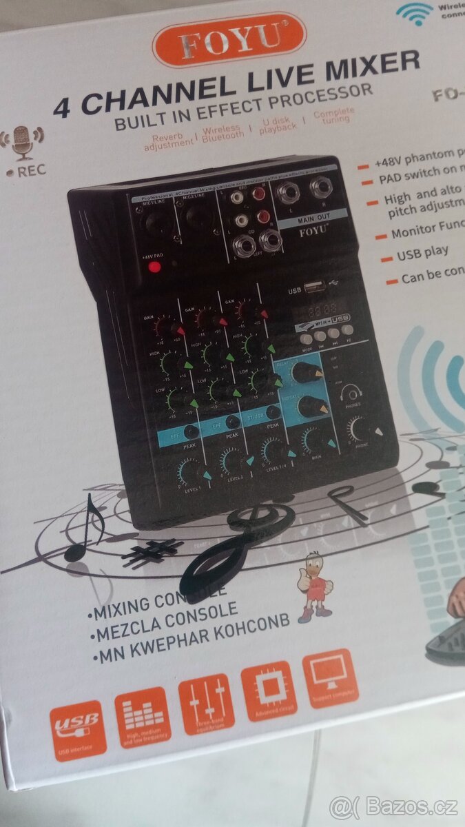 Mini mixpult Foyu FO-M004 s BT - 5