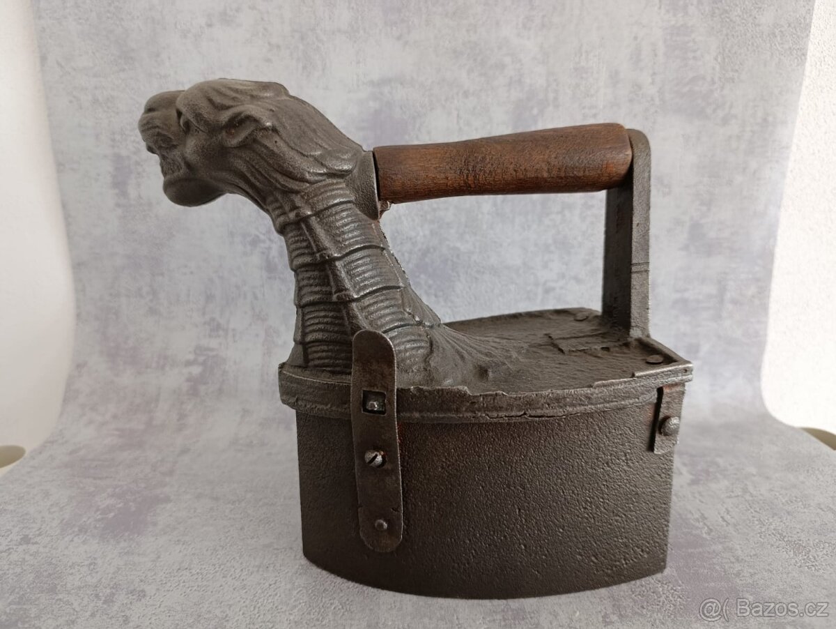 Orig.atypická vzácná žehlička DRAK do sbírky, dekorace - 5