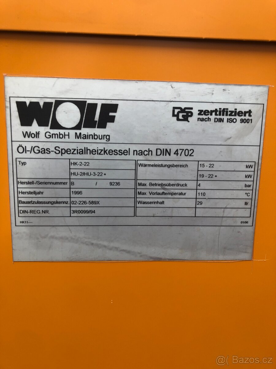 Prodám litinový kotel na olej 15-22 Kw - 5