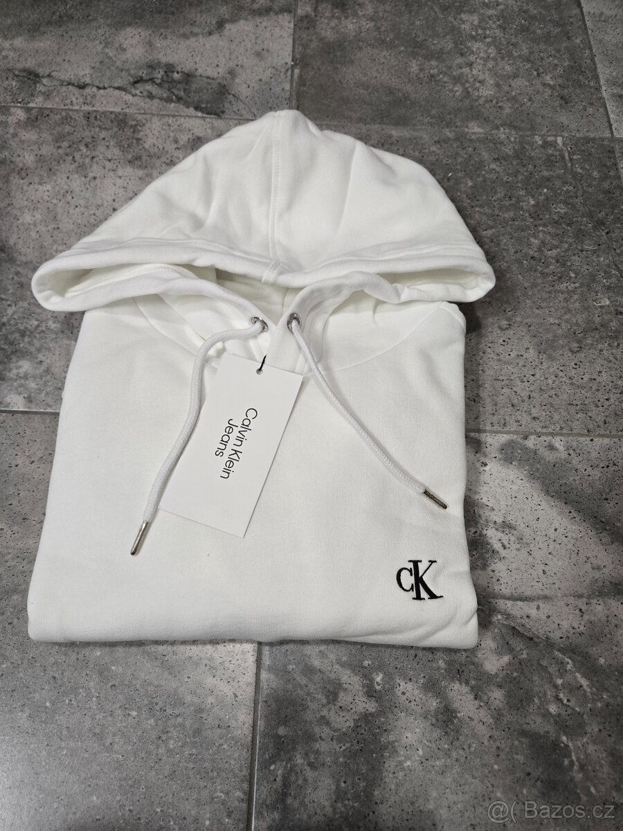 Nová bílá mikina Calvin Klein s kapucí, velikost XL. - 5
