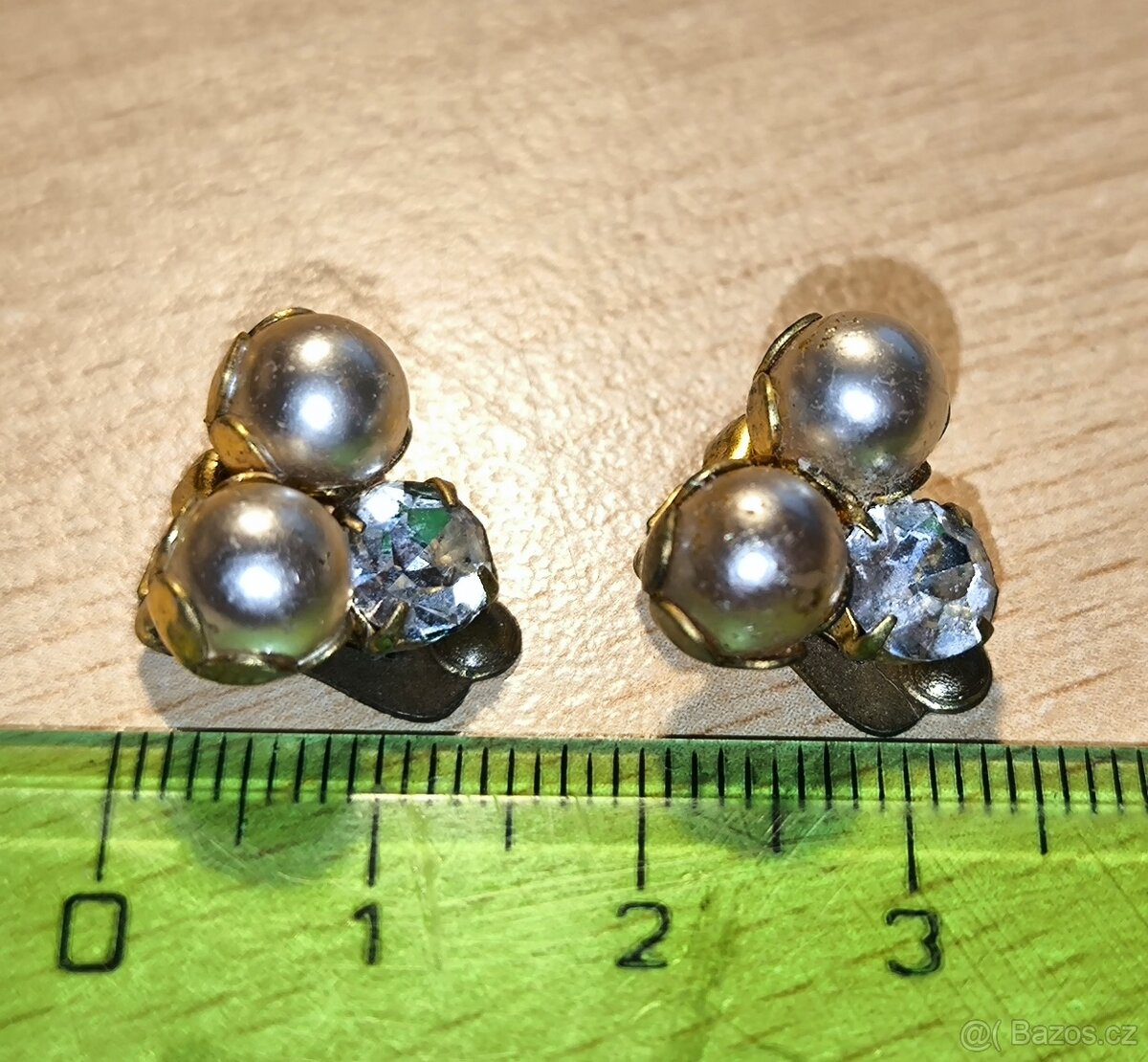 Starobylé náušnice - klipsy. - 5