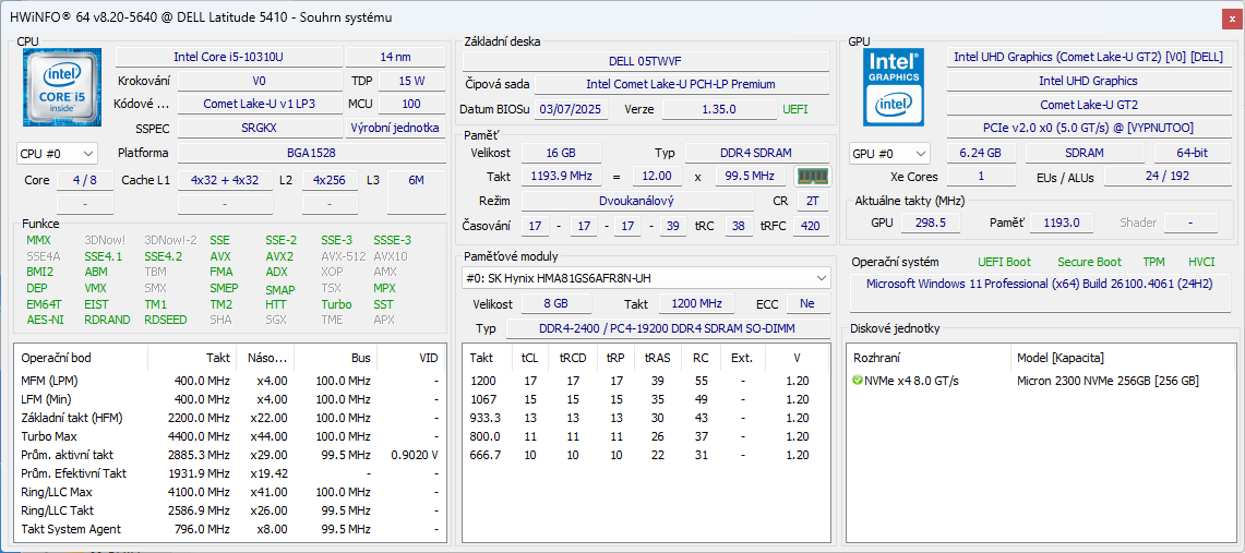 Notebook Dell Latitude 5410, i5 10310I, 16GB, 256 SSD - 5