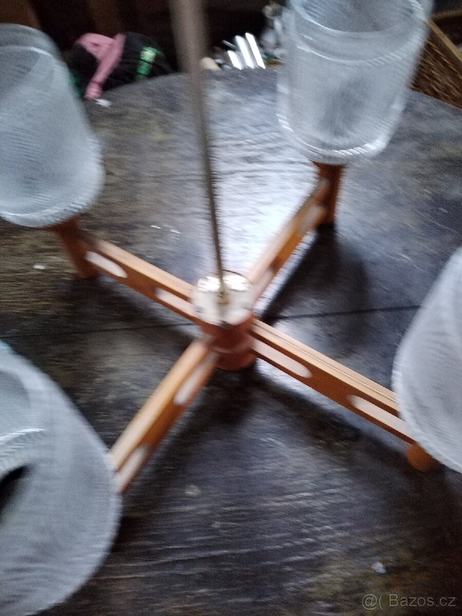 Retro dřevěný lustr - 5