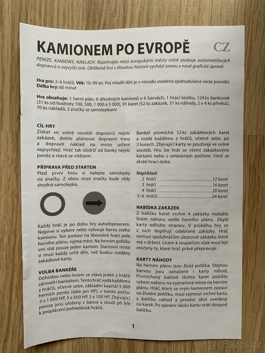 Stolní desková hra - kamionem po Evropě - 5