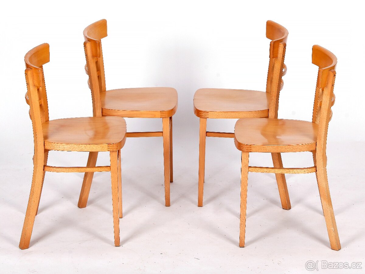 Zachovalé jídelní židle TON, 4 ks, buk. - 5