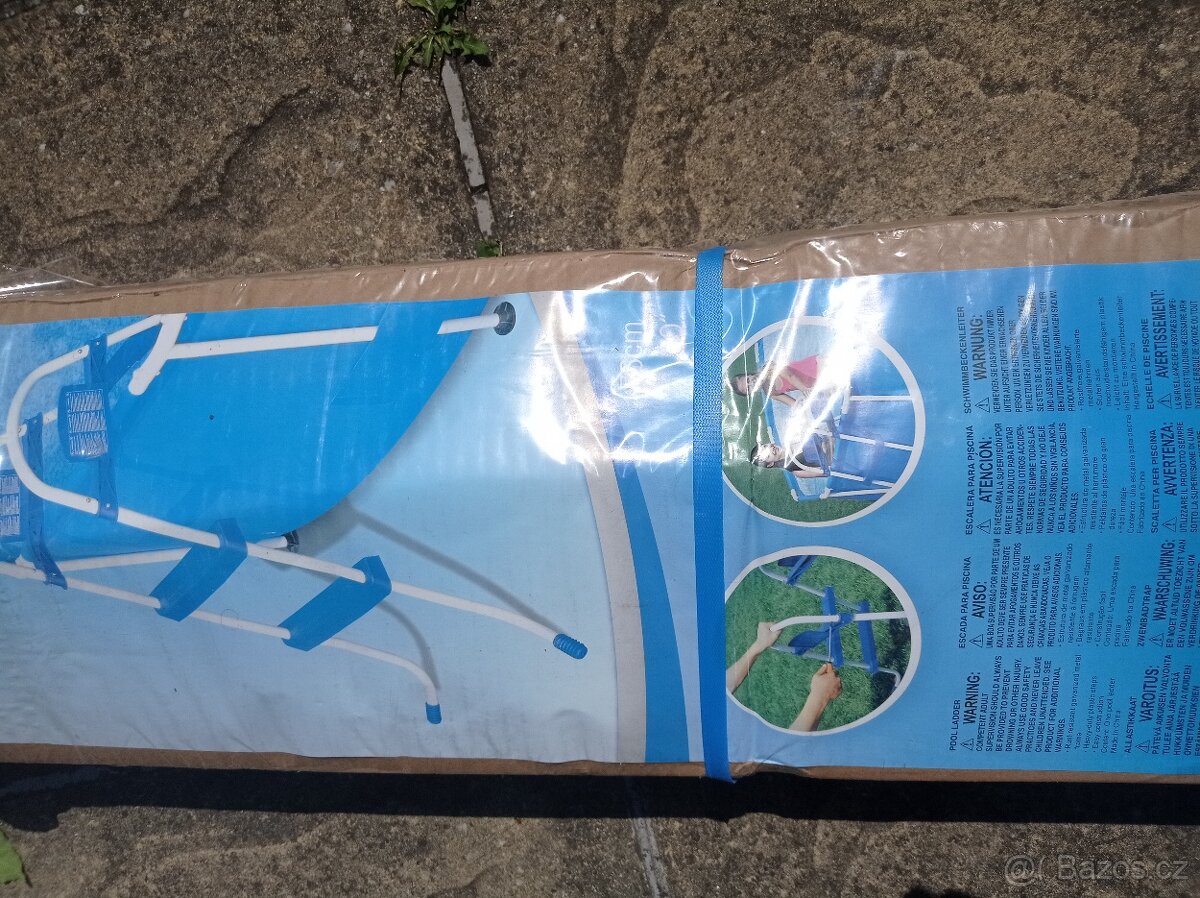 Bazén,skimmer,plachta solární/krycí, skimmer, schůdky, písek - 5