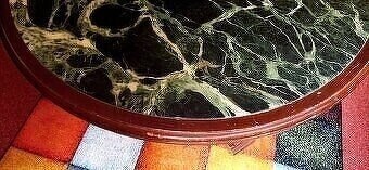 STŮL KULATÝ S MRAMOROVOU DESKOU - 5