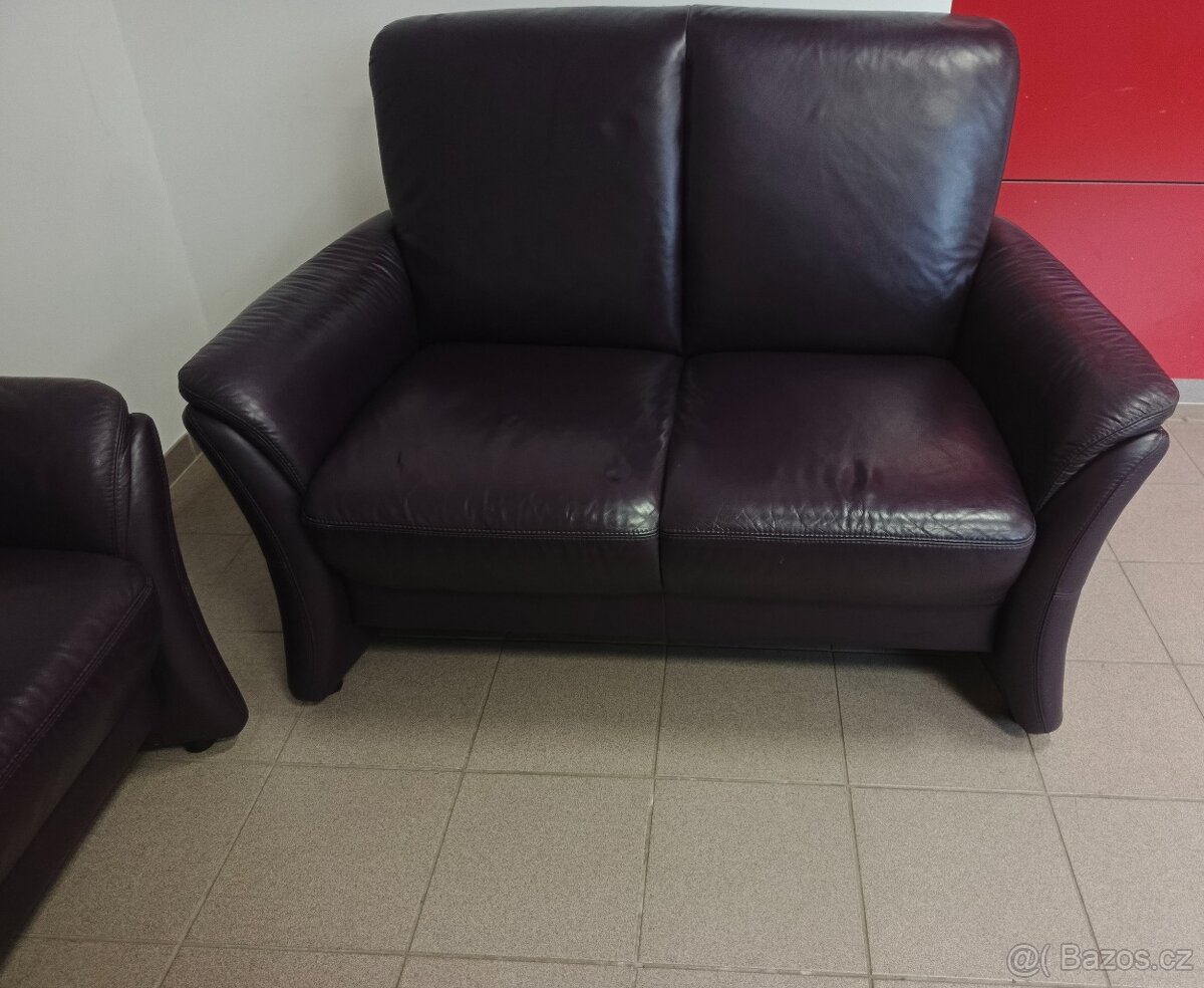 Kožená sedací souprava - jak NOVÁ, TOP STAV - 5