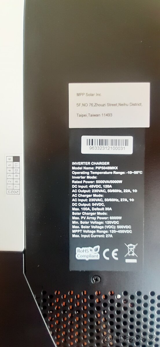 Solární hybridní měnič 1f MPP Solar PIP 5048MKX bezpřetokový - 5
