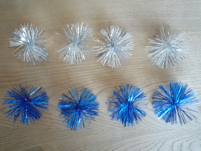 Vánoční dekorace / ozdoby - modro - stříbrné - 5