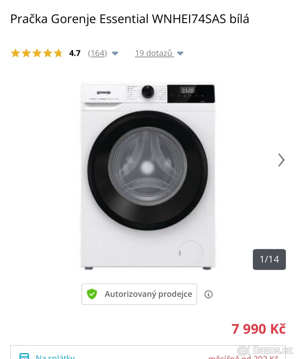Pračka Gorenje Essential WNHEI74SAS - 5