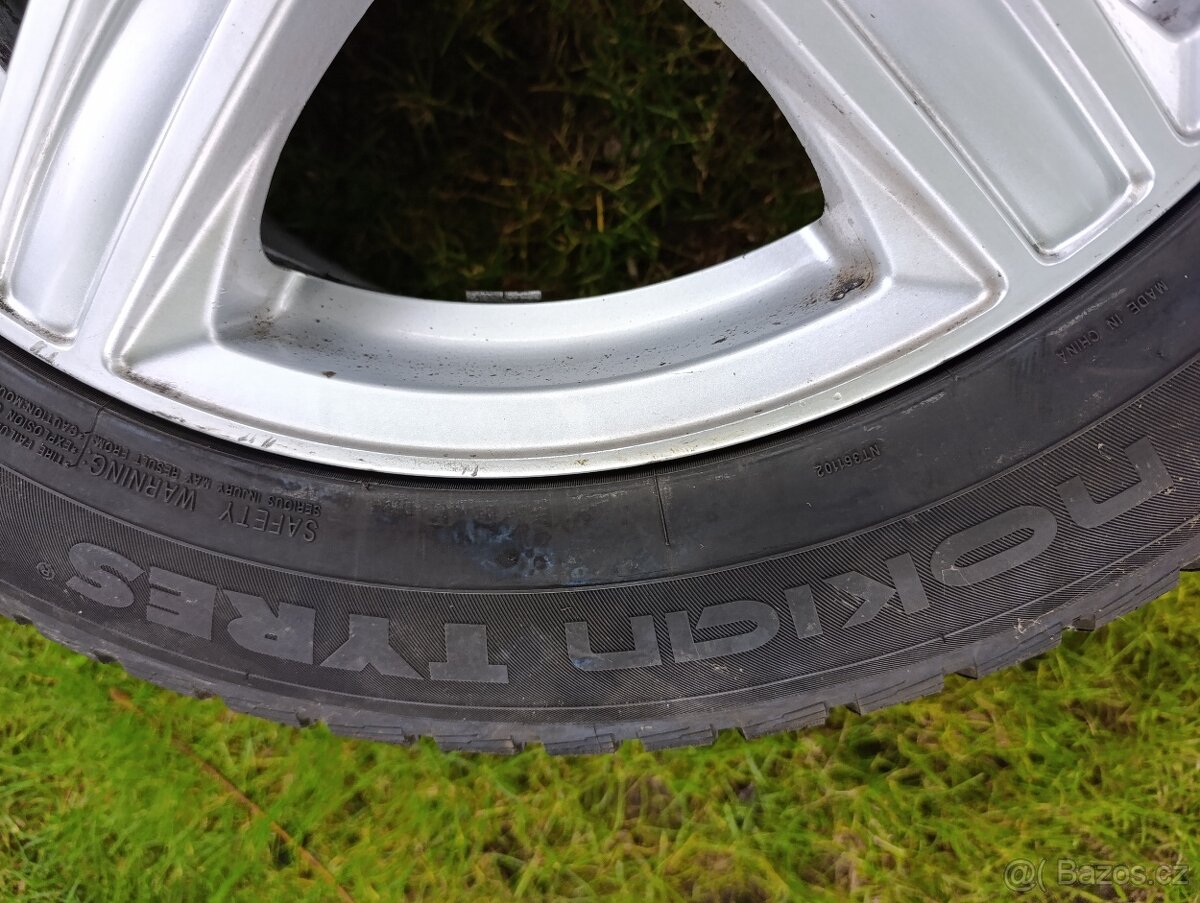 ALU kola 5x100, Zimní pneu 215/55/17, 7mm - 5