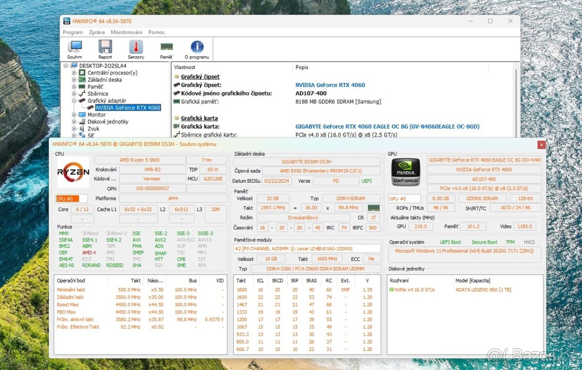 ⭐Herní PC-RTX 4060 8GB//Ryzen 5600//1TB NVMe/32GB /ZÁRUKA - 5