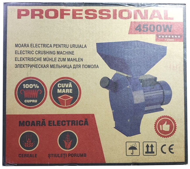 Šrotovník mlýnek DRTIČ na obilí 4500W +4 síta +sekací nože - 5